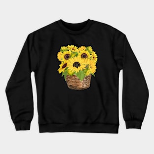 Sunflower Flora Positive Brunch Retro Vintage Minimalist Crewneck Sweatshirt